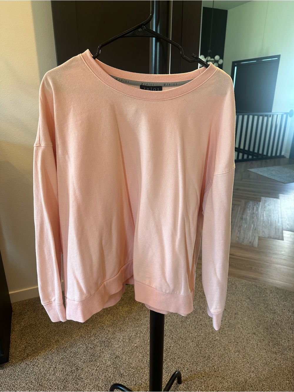 ZELOS Light Pink Crewneck Pullover